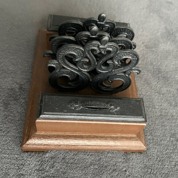 Vintage Mid-Century Desk Organizer Faux Wood Grain - Picture 6 of 8